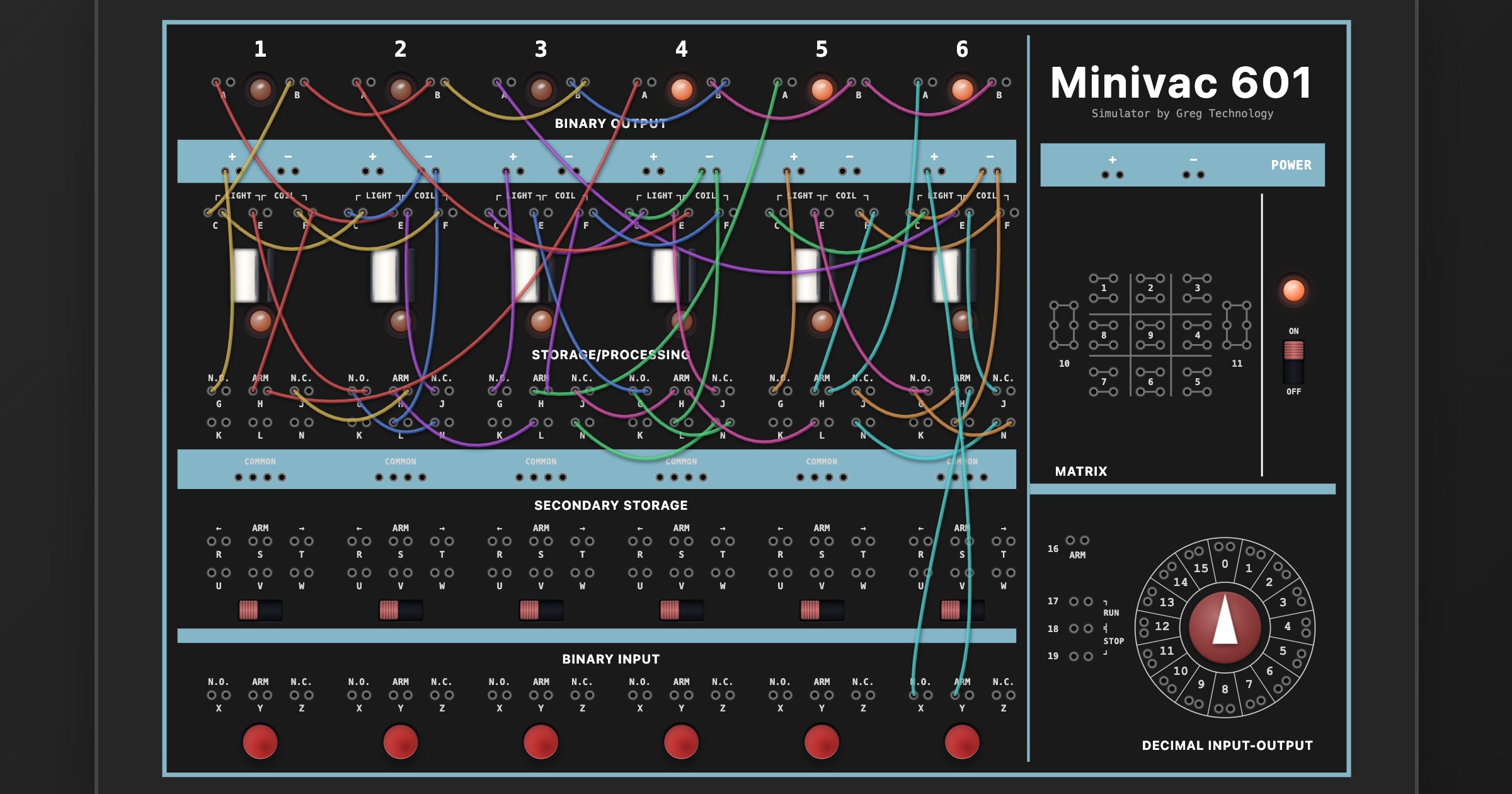 Minivac 601 Simulator screenshot