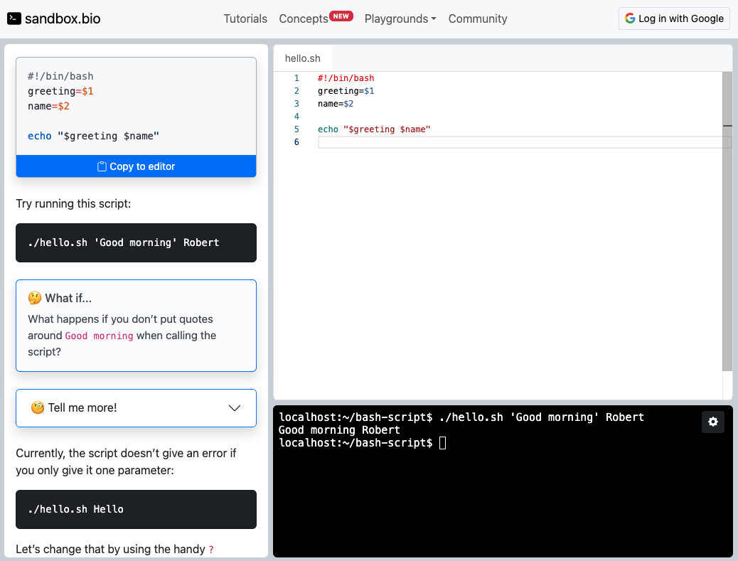 How to write a Bash script screenshot