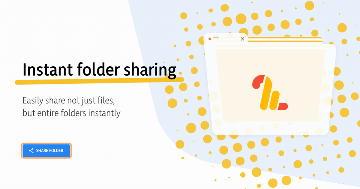 Instant folder sharing screenshot