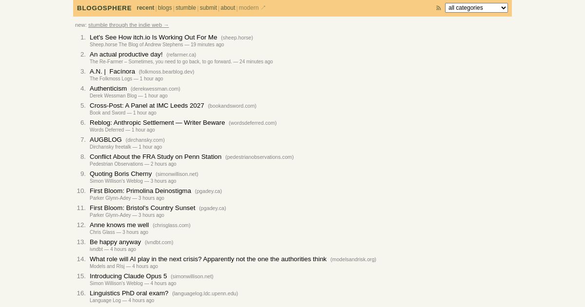 Blogosphere screenshot