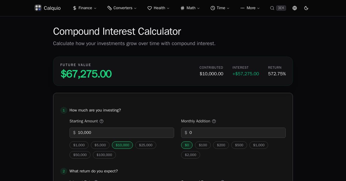 Calquio Compound Interest screenshot