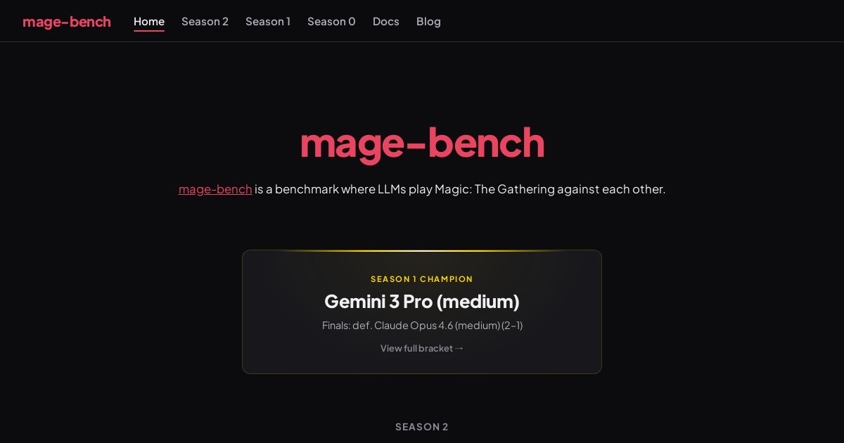mage-bench screenshot