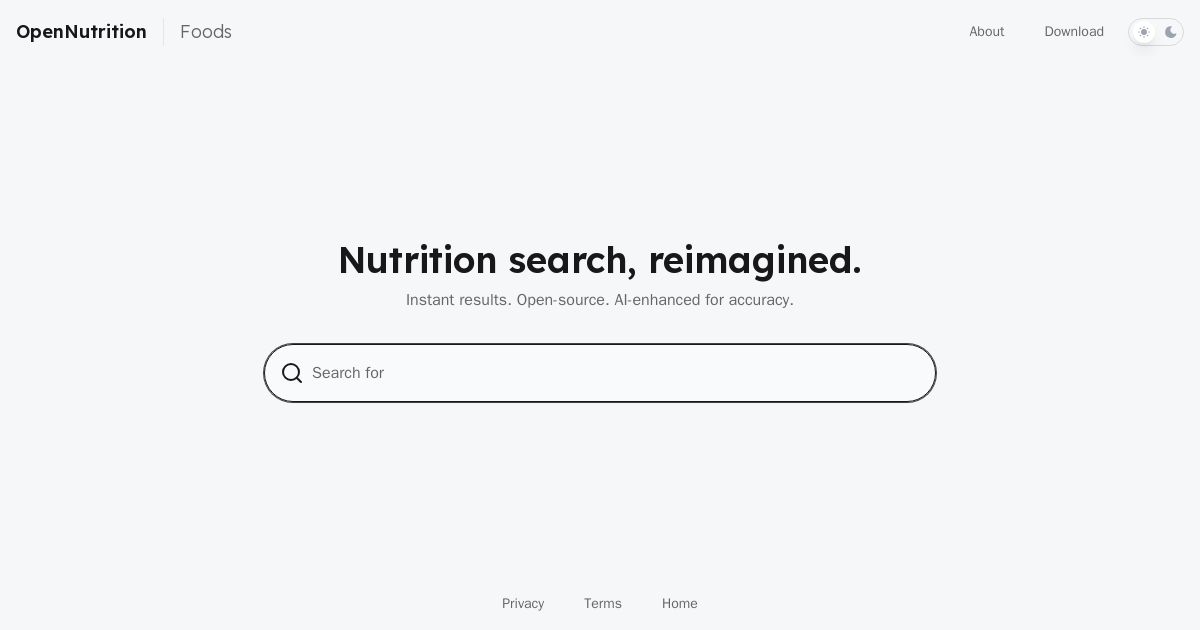 OpenNutrition screenshot