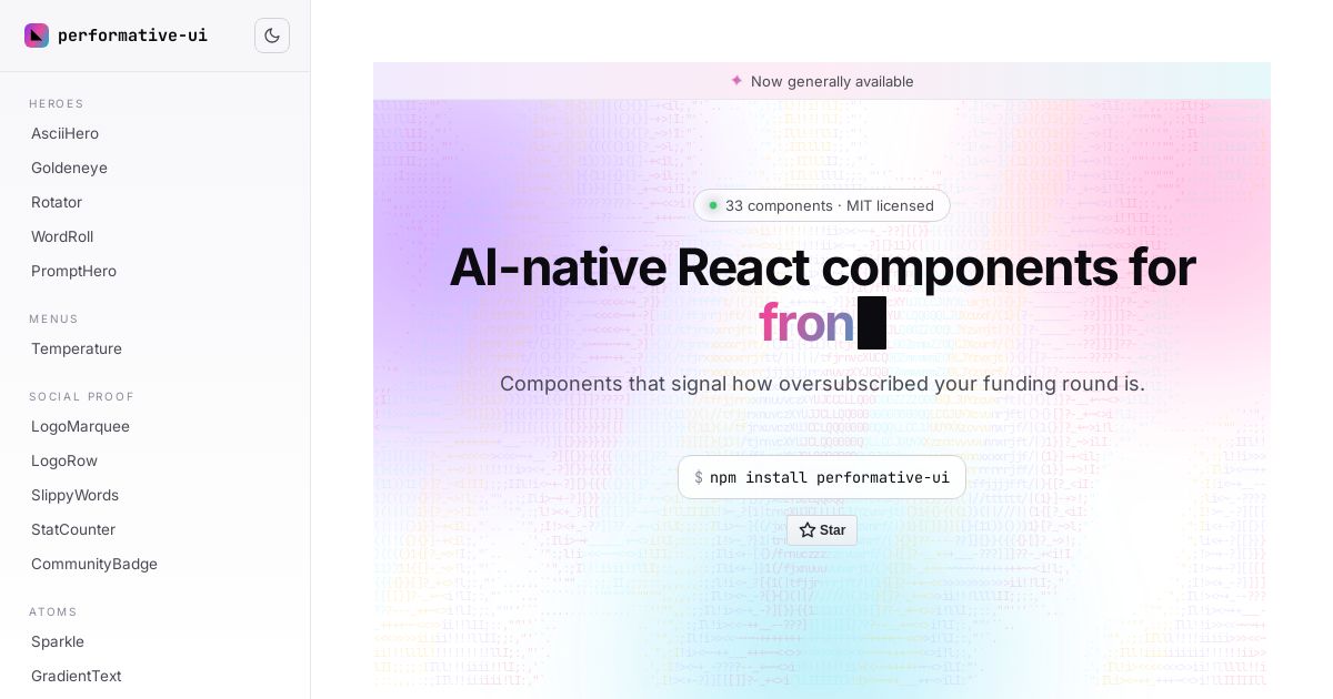 Performative-UI screenshot
