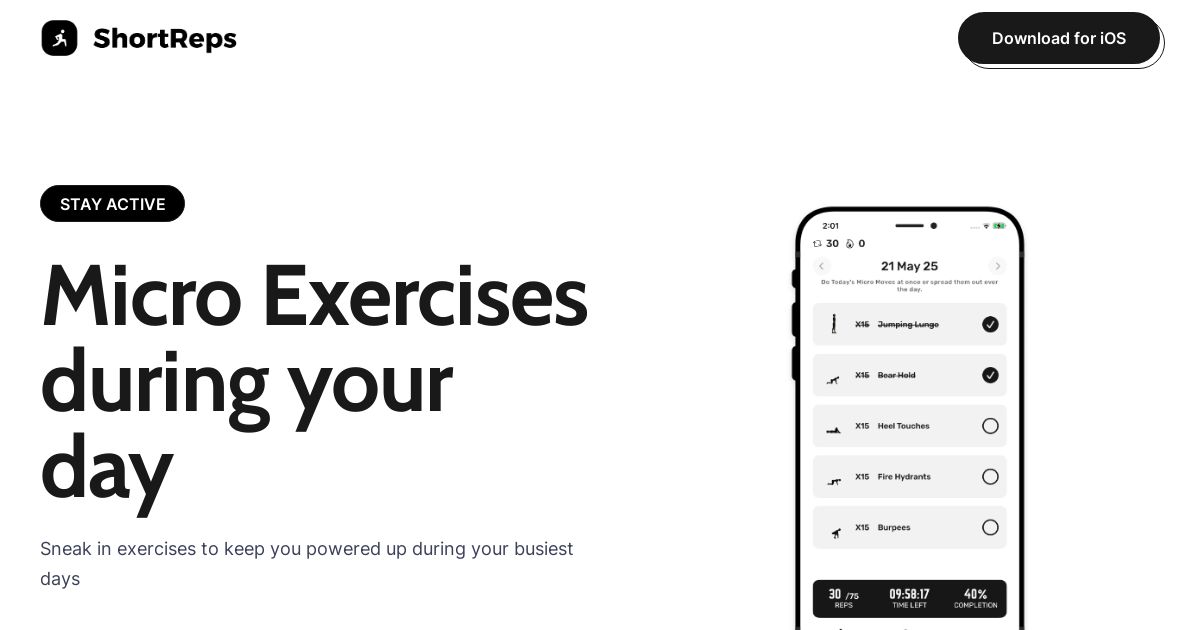 ShortReps screenshot